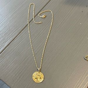 Gold coin necklace